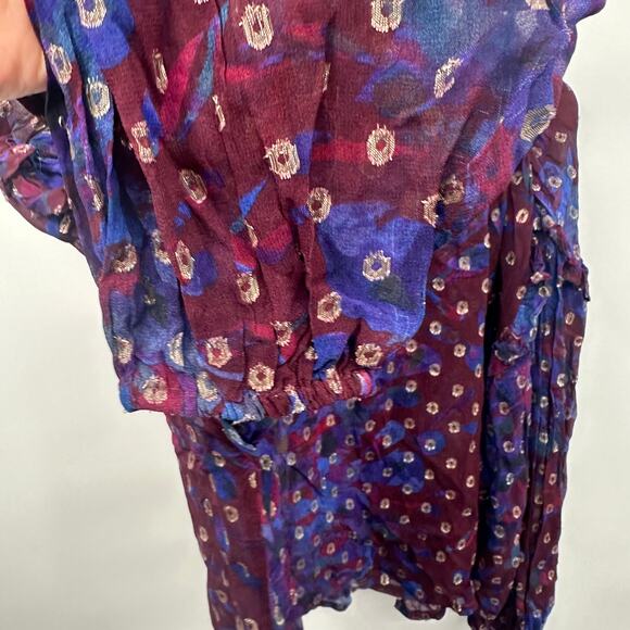 CLEOBELLA NWT Evereve Dara Metallic Shimmer Dot Puff Sleeve Blouse // S - Picture 9 of 13